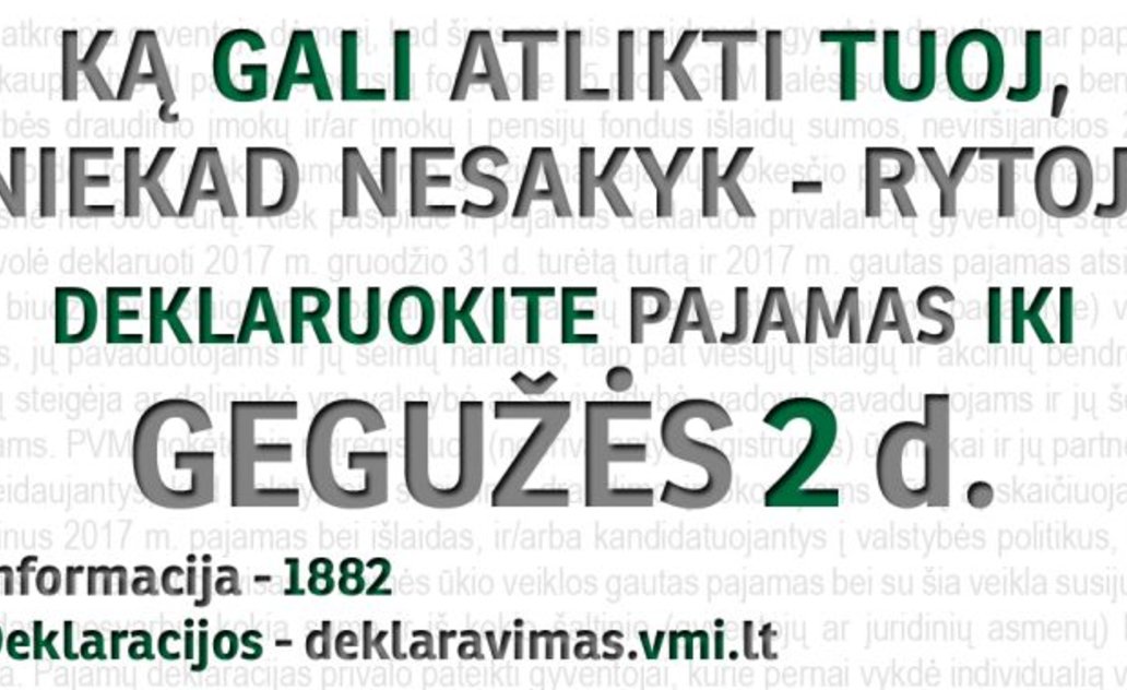 Turėjote verslo liudijimą ar vykdėte individualią veiklą pagal pažymą? Nepamirškite deklaruoti...