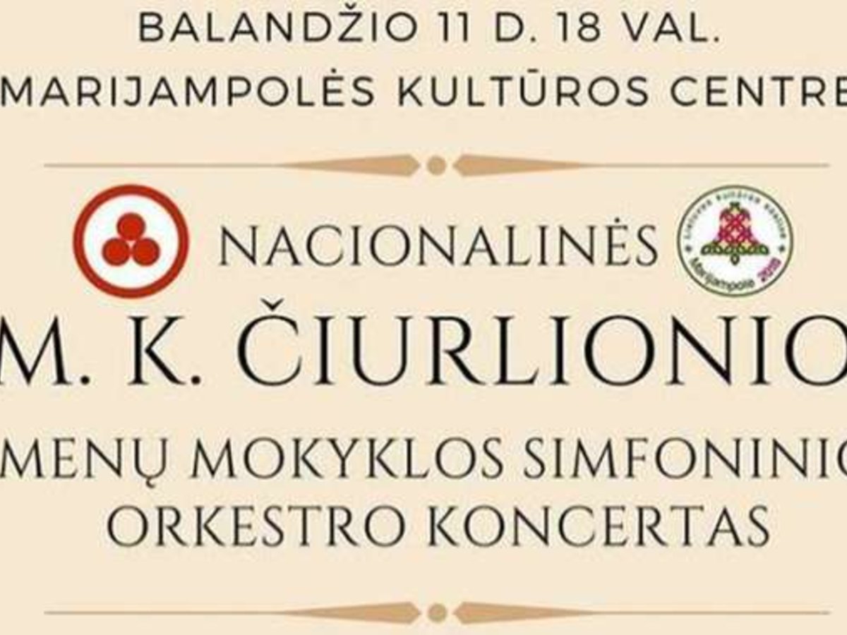 Balandžio 11 d.  nacionalinės M. K. Čiurlionio menų mokyklos simfoninio orkestro koncertas