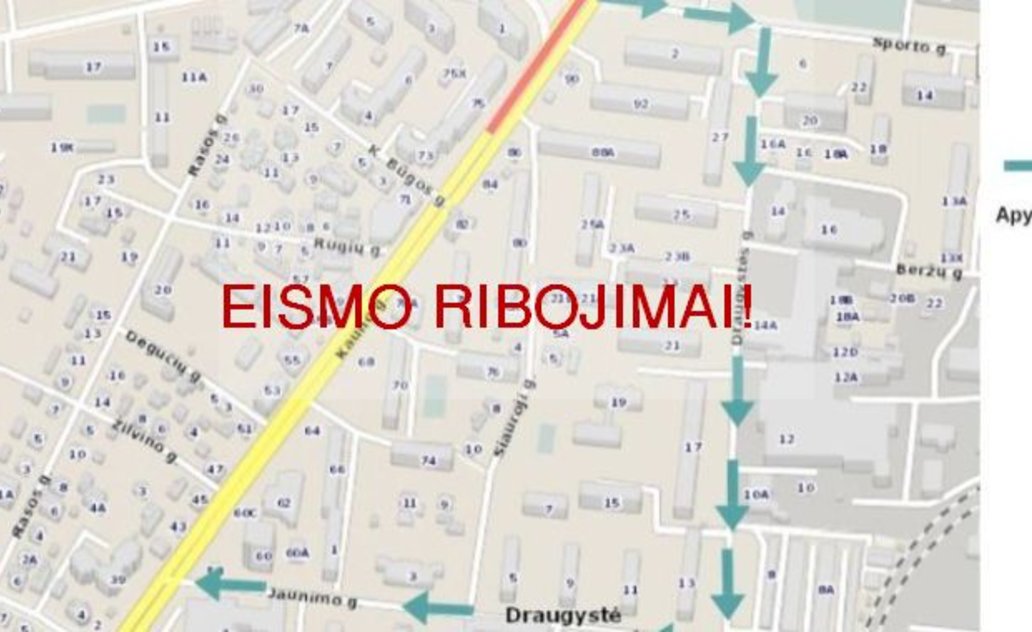 Dėmesio! Eismo ribojimas Kauno gatvėje