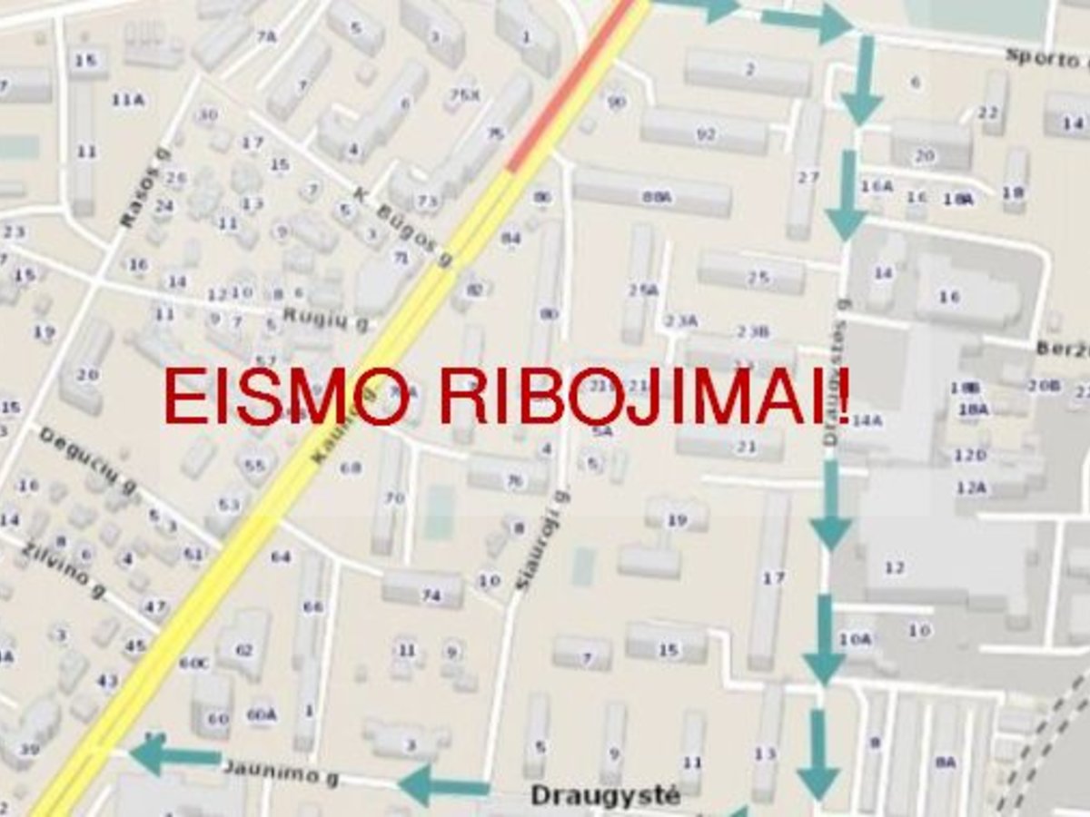 Dėmesio! Eismo ribojimas Kauno gatvėje