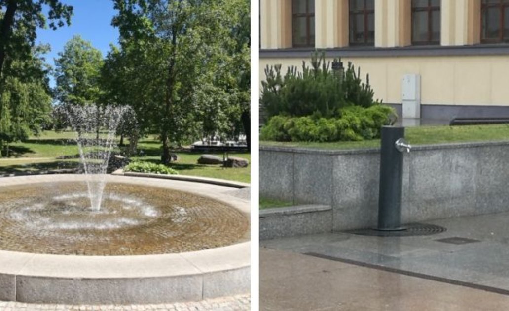 Atsigaivinti kviečia fontanai ir vandens kolonėlė