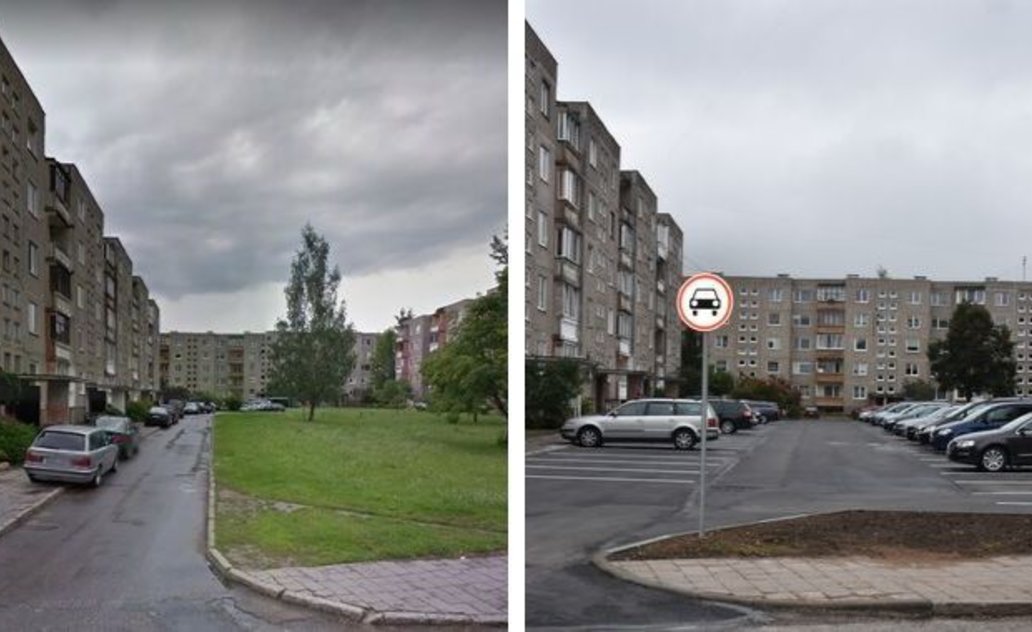 Rekonstruota automobilių stovėjimo aikštelė Uosupio g. 1