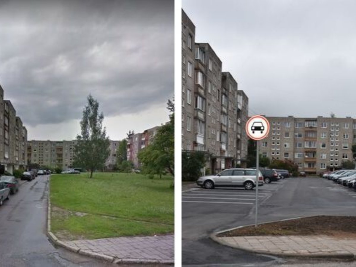Rekonstruota automobilių stovėjimo aikštelė Uosupio g. 1