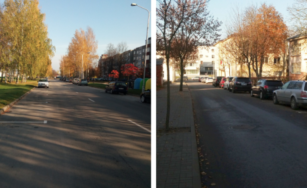 Sužymėtos automobilių stovėjimo vietos J. Ambrazevičiaus-Brazaičio ir Vasario 16-osios gatvėse