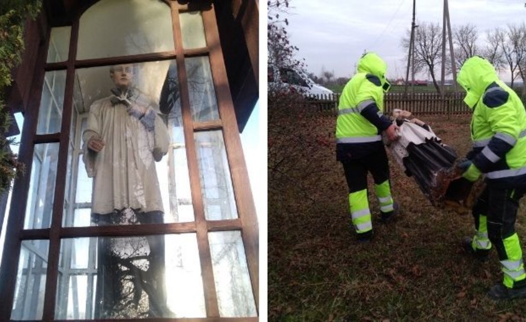 Šv. Aloyzo skulptūra saugoma Marijampolės kraštotyros muziejuje