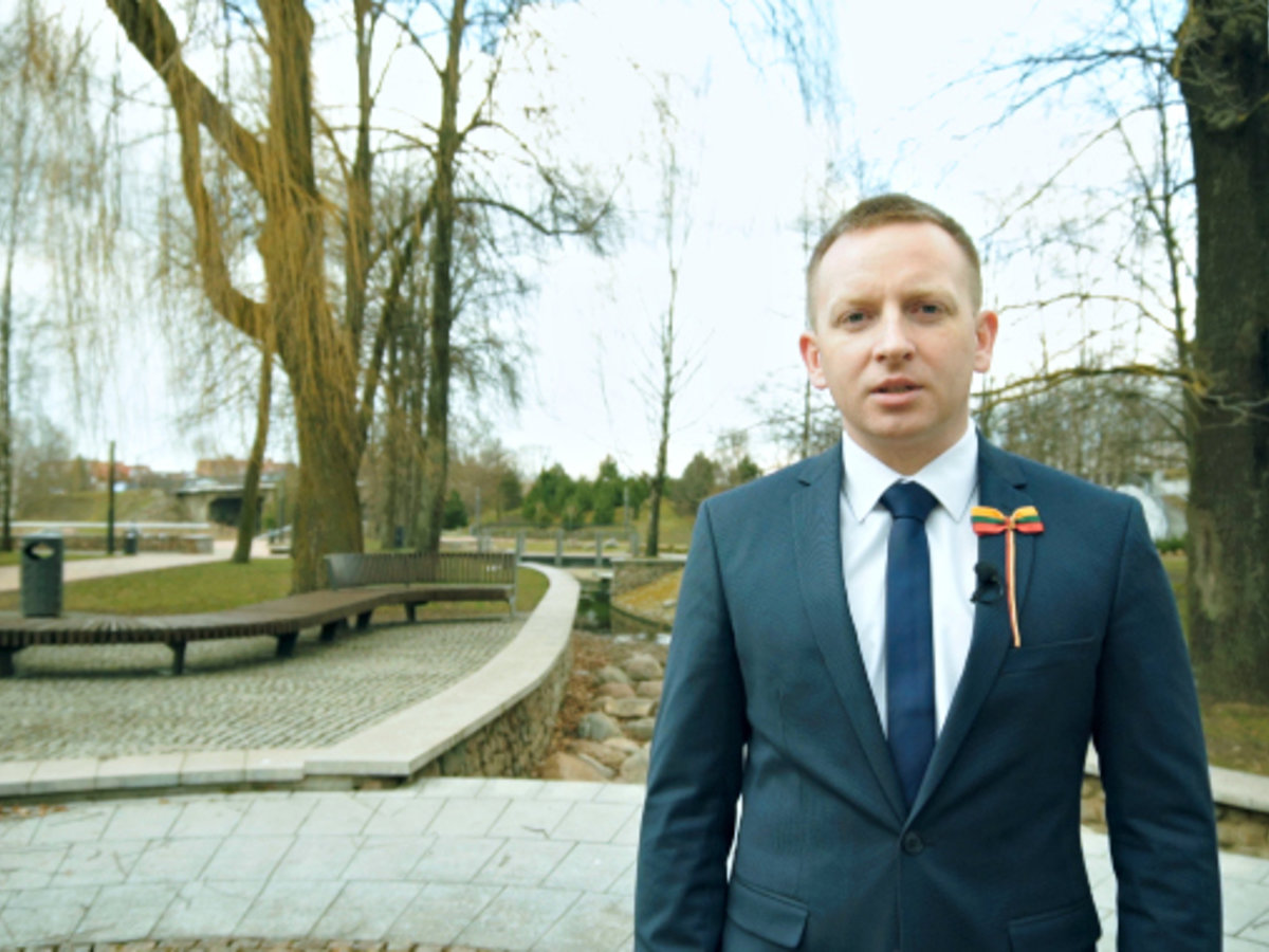 Marijampolės savivaldybės mero sveikinimas Lietuvos nepriklausomybės atkūrimo 30-mečio proga