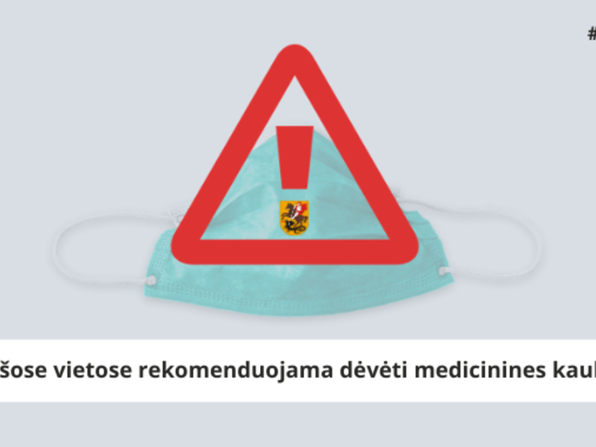 Viešose vietose rekomenduojama dėvėti asmens apsaugos priemones