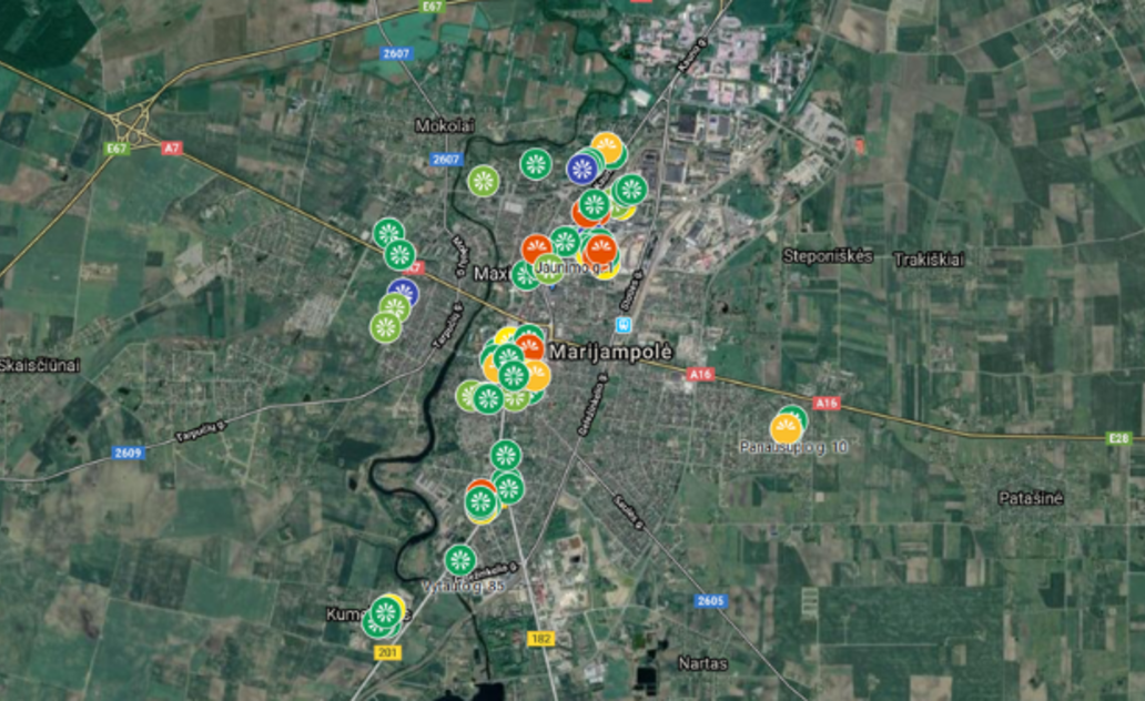 Sudarytas Marijampolės savivaldybės atnaujinimo (modernizavimo) žemėlapis