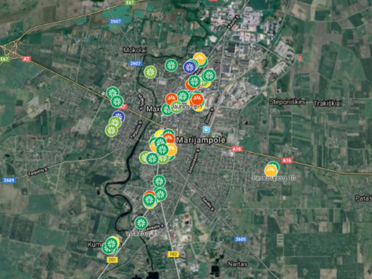Sudarytas Marijampolės savivaldybės atnaujinimo (modernizavimo) žemėlapis