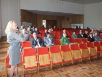 Susitikimo dalyviams įstatymus aiškina Turto valdymo skyriaus specialistė B. Domarkienė