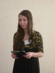 Jauniausia kandidatė į LMP Ryto pagrindinės mokyklos moksleivė A. Marčiulynaitė